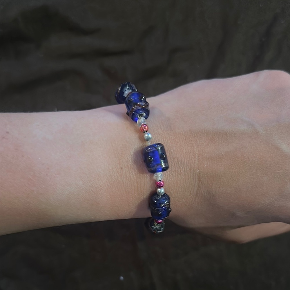 Elegant Blue Beaded Bracelet